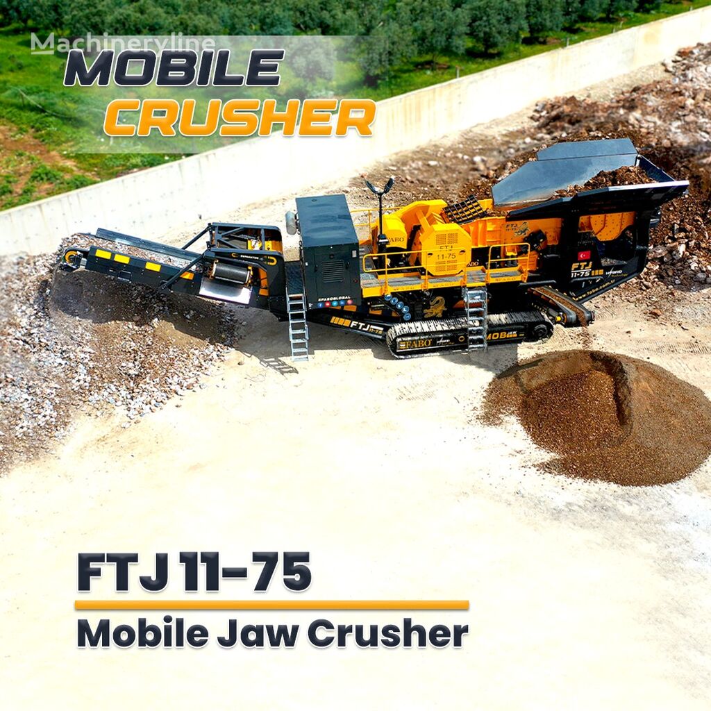 új FABO FTJ 11-75 MOBILE JAW CRUSHER 150-300 TPH | AVAILABLE IN STOCK mobil törőberendezés