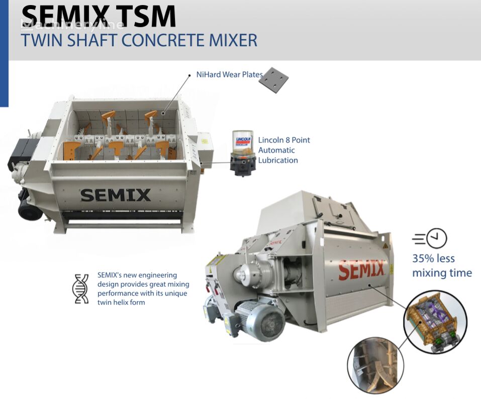 új Semix Twin Shaft Concrete Mixer betonkeverő
