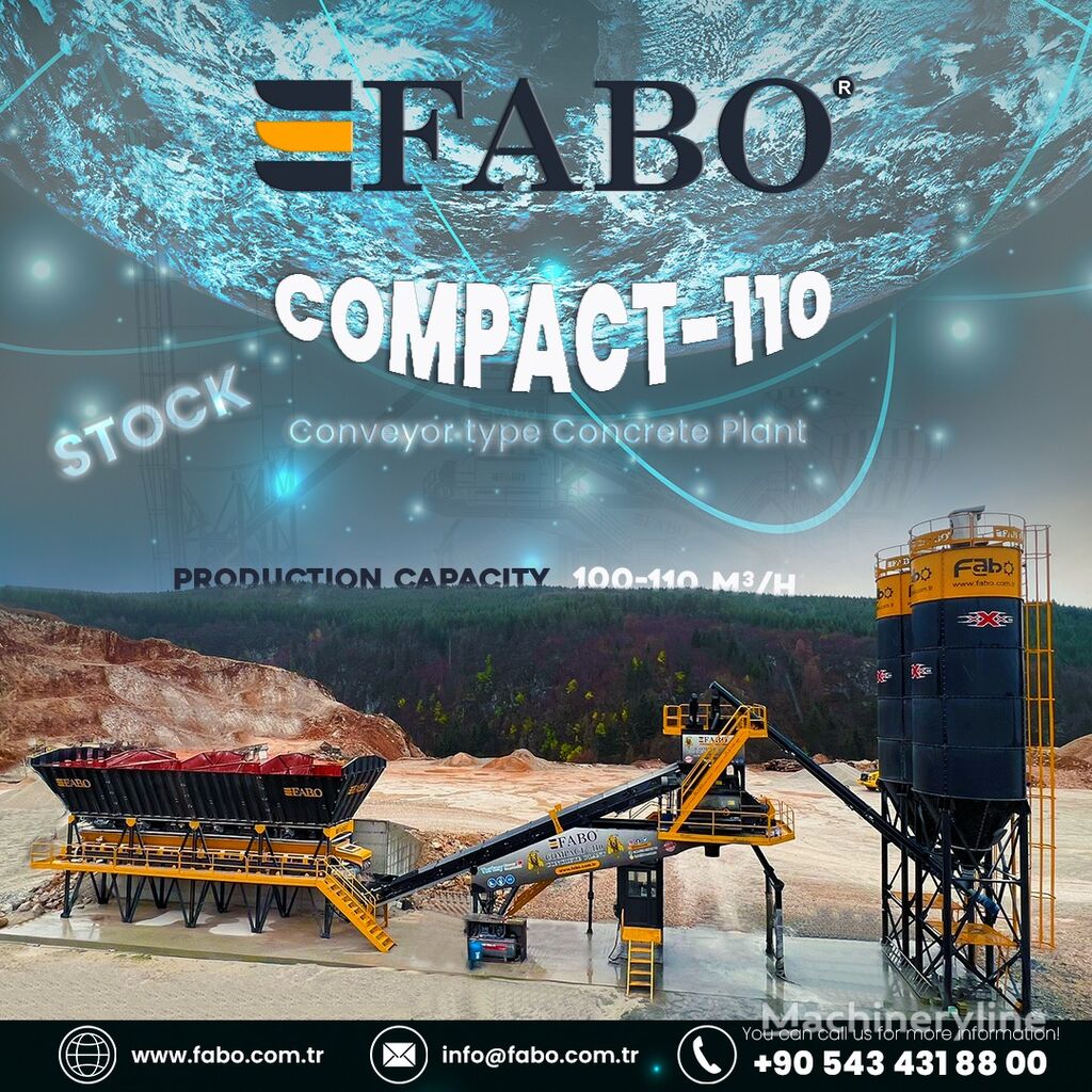 új FABO COMPACT-110 CONCRETE PLANT | CONVEYOR TYPE betonüzem