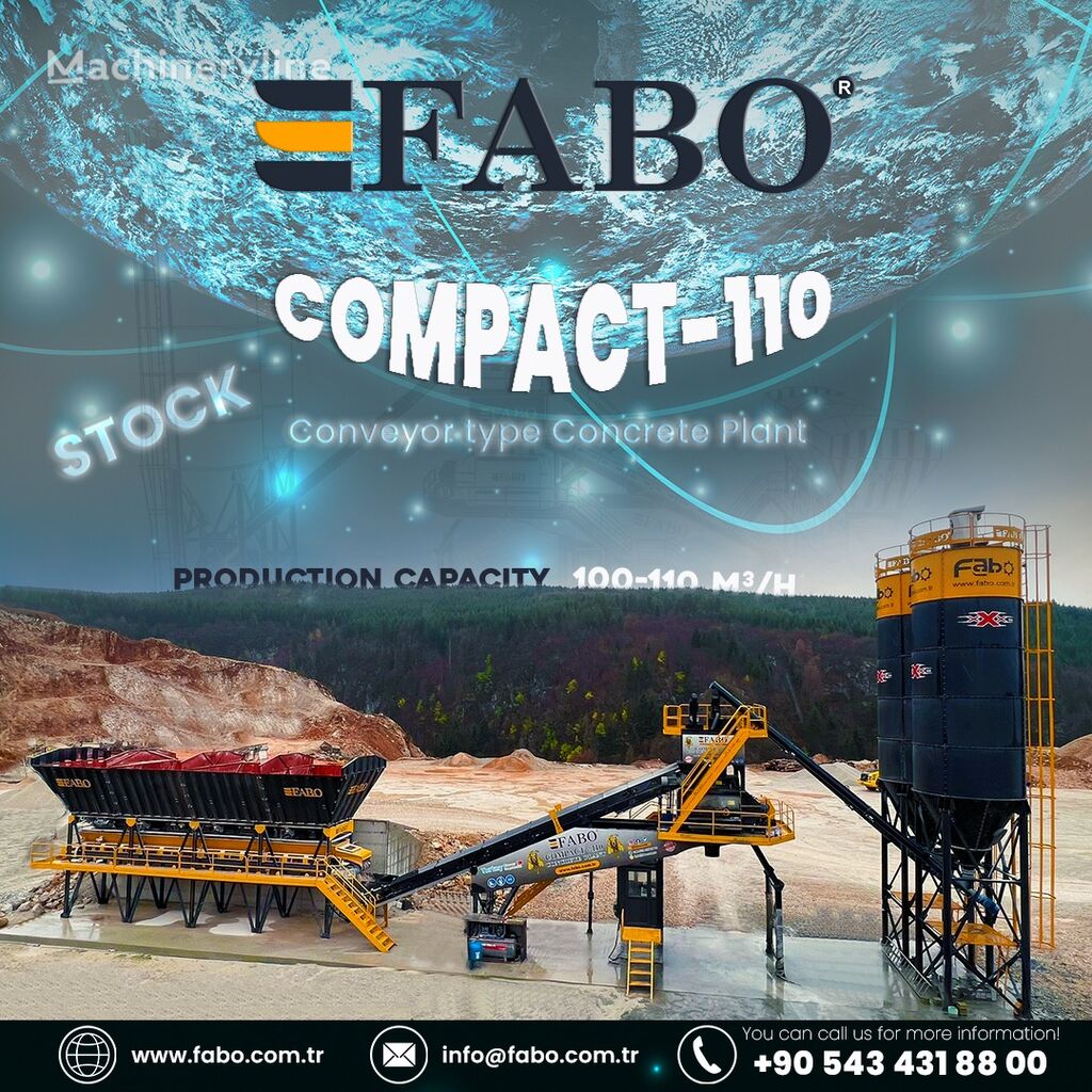 új FABO  COMPACT-110 CONCRETE PLANT | CONVEYOR TYPE betonüzem