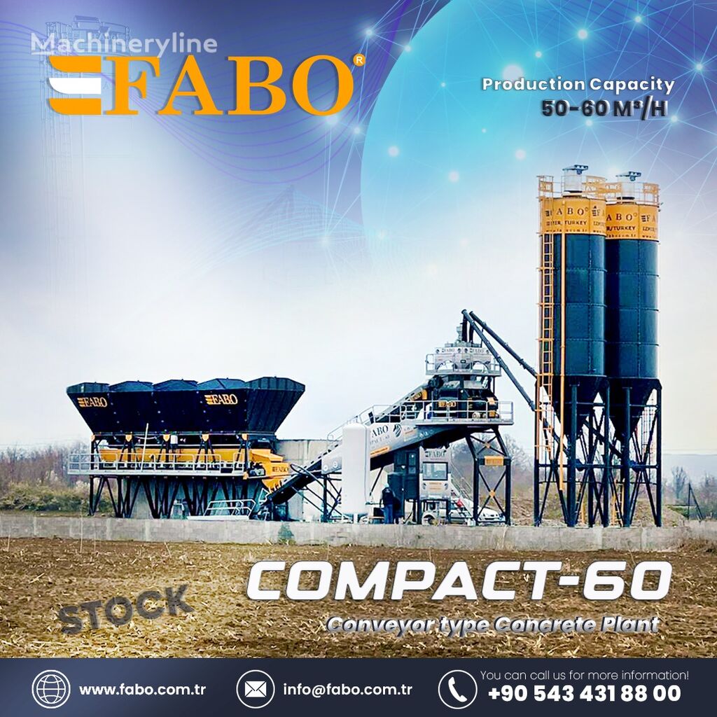 új FABO COMPACT-60 CONCRETE PLANT | CONVEYOR TYPE  betonüzem