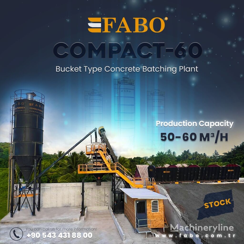 új FABO SKIP SYSTEM CONCRETE BATCHING PLANT | 60m3/h Capacity | STOCK betonüzem