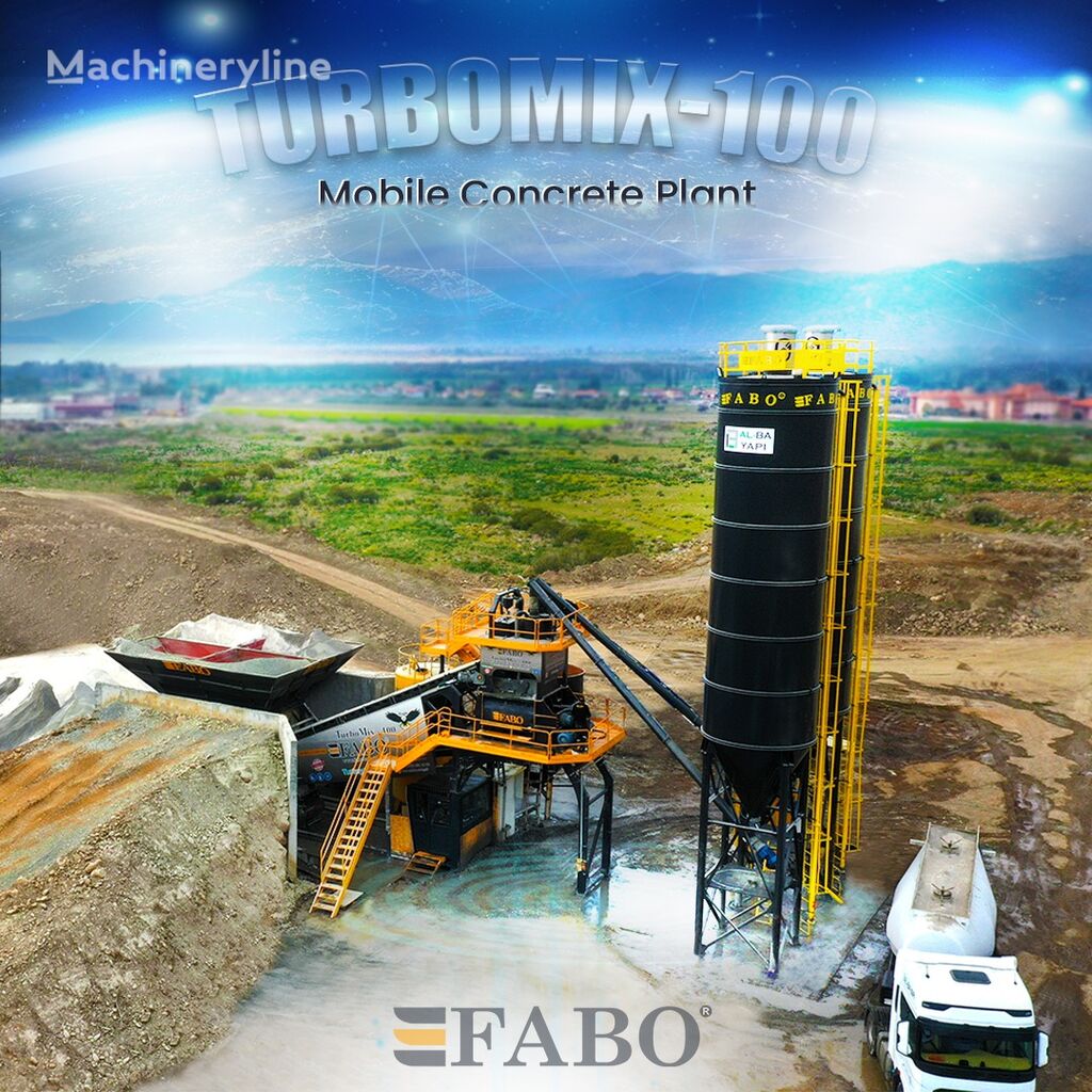 új FABO TURBOMIX-100 Mobile Concrete Batching Plant betonüzem