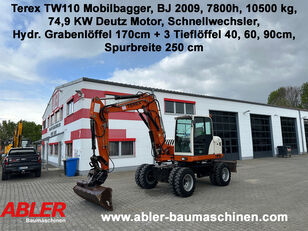 Terex TW110 Mobilbagger Schwenkarm SW 4 Löffel gumikerekes kotró